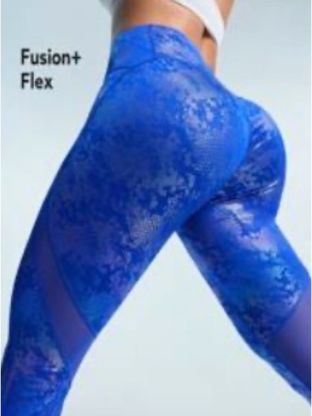 NWOT SHEIN Blue Fusion+ Flex High-Waist Athletic Leggings